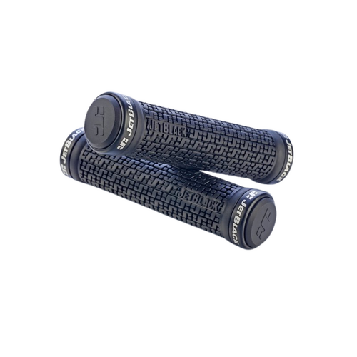 Jet Black Pin Lock On Grips - Black