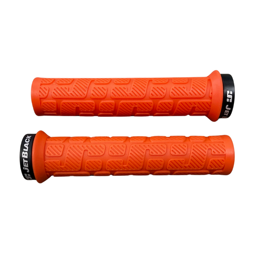 Jet Black RIP Lock On Grips - Orange