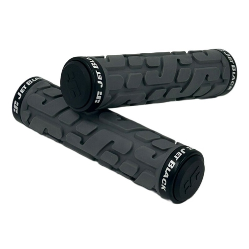 Jet Black Rivet Lock On Grips - Grey/Black