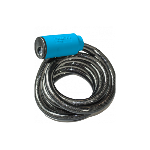 Lock with Blue Highlights, Cable 12mm x 1850mm, key lock,  LUMA No1 lock brand in Spain (No Mounting Bracket)