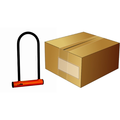 Lock , U lock 180 x 320mm, 12mm bar thickness,  Orange receiver, LUMA No1 lock brand in Spain, Box qty 4