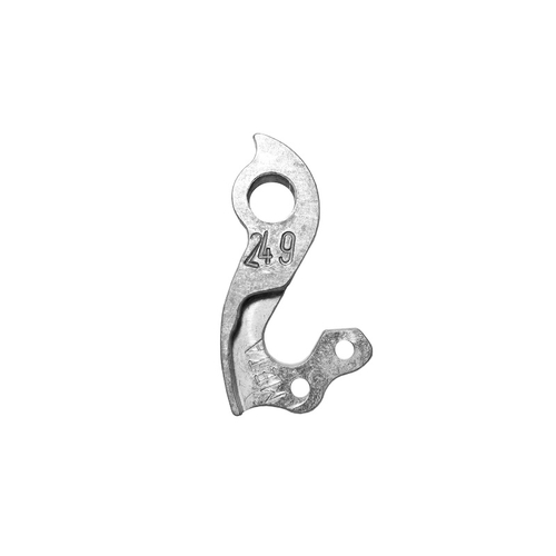 META CNC DERAILLEUR HANGER  - Model 249, Material 6061 T651 Aviation Aluminium, CNC Machined, Silver, Bianchi (Holes NOT Threaded)