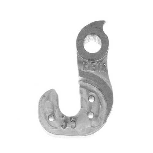 META CNC DERAILLEUR HANGER  - Model 35, Material 6061 T651 Aviation Aluminium, CNC Machined, Silver, MERIDA carbon matts hardy, UMF, CENTURION
