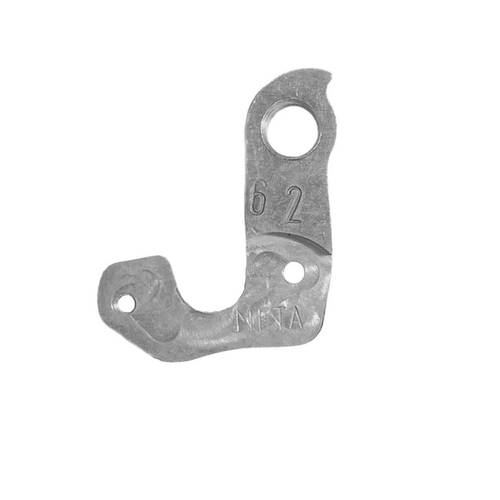 META CNC DERAILLEUR HANGER  - Model 62, Material 6061 T651 Aviation Aluminium, CNC Machined, Silver, BMC