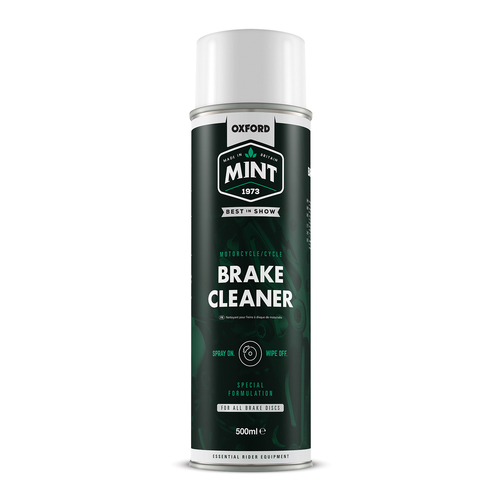 BRAKE CLEANER - Oxford Mint Brake Cleaner 500ml, efficiently removes build-up of brake dust and dirt leaving a decontaminated surface. Its acetone-fr