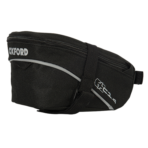 SADDLE BAG C1.4 Wedge Bag 1.4L, Weatherproof design, Reinforced, universal hook & loop attachment system Size: 10 cm (H) x 17cm (W) x 9 cm (D) Oxford 