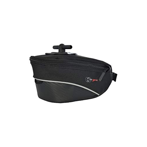 SADDLE BAG - Q/R 0.7l Wedge bag, weatherproof design, reinforced hook & loop attachement, reflective detailing, BLACK - Oxford Product
