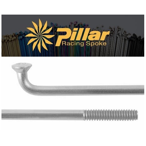 Spoke, Pillar, SILVER, 310mm, 12G (2.6mm),  Stainless Steel, incls nipple, J-Bend, SOLD INDIVIDUALLY