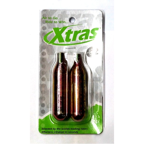 CARTRIDGES  Co2  16g - 2 Pce THREADLESS,  XTRAS Pkt