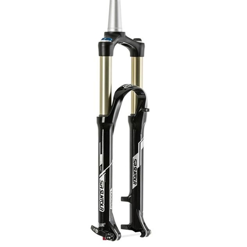 SUSPENSION FORK  27.5, Threadless,  RAIDON-XC RLR 100mm Travel. Reb Adj. Lock Out. AIR Spring. 1.5 - 1 1/8 Alloy Tapered Steerer. 9mm Drop-Outs