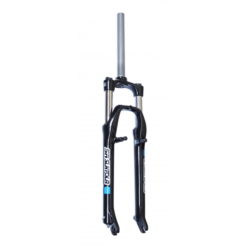 SR Suntour Suspension Fork 26",  XCE, travel 100mm, for axle 9mm, coil spring w/preload adjuster,  1 1/8" steerer,  V-BRAKE,  BLACK