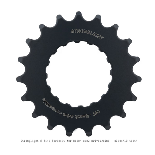 E-BIKE SPROCKET, COMP. BOSCH - 2nd GENERATION, STEEL, BLACK, 19T, a Quality STRONGLIGHT product, - 262561