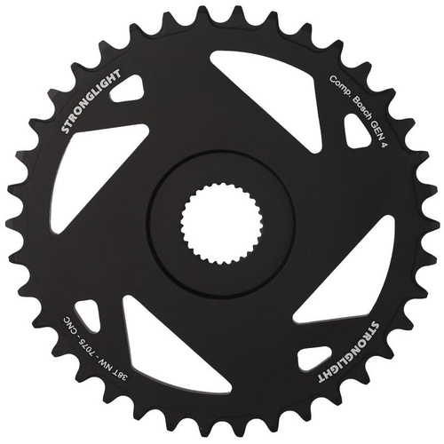 E-BIKE Chainring, COMP. BOSCH - Direct Mount 4th GENERATION - 7075-T6, BLACK, 38T, Narrow Wide - a Quality STRONGLIGHT product, - 262627