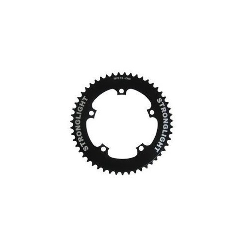 CHAINRING - TRACK "STRONGLIGHT", 52T, 7075 CNC Black - 130mm BCD, 5 Hole for TRACK 1/2" x 1/8" Spd
