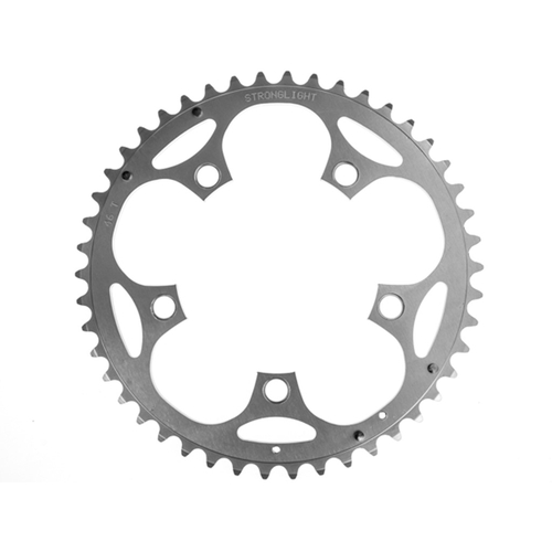 CHAINRING - ROAD "STRONGLIGHT", 46T, 5083 Silver - 110mm BCD, 5 Hole for 9/10 Spd (Does NOT have Pickup Points) 266015