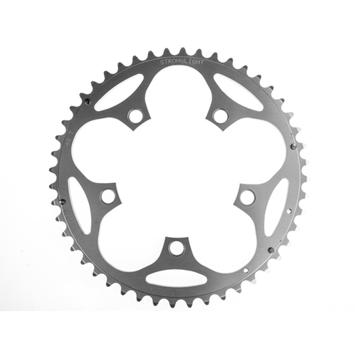 CHAINRING - ROAD "STRONGLIGHT", 48T, 5083 Silver - 110mm BCD, 5 Hole for 9/10 Spd (Does NOT have Pickup Points)