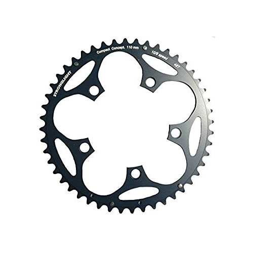 CHAINRING - ROAD "STRONGLIGHT", 48T, 5083 Black - 110mm BCD, 5 Hole for 9/10 Spd (Does NOT have Pickup Points)