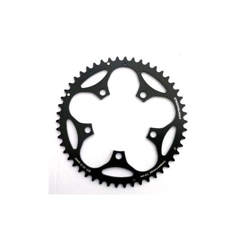 CHAINRING - ROAD "STRONGLIGHT", 50T, 5083 Black - 110mm BCD, 5 Hole for 10/09 Spd (Does NOT have Pickup Points)