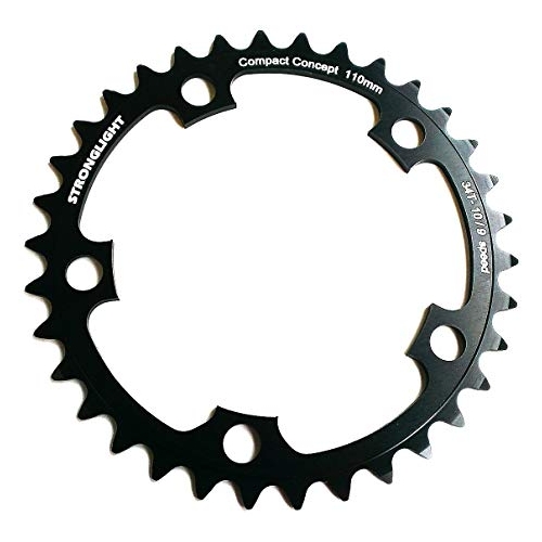 CHAINRING - ROAD "STRONGLIGHT", 34T, 5083 Black - 110mm BCD, 5 Hole for 9/10 Spd