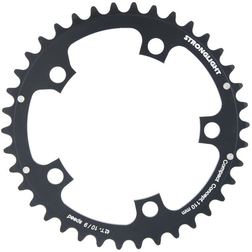 ROAD CHAINRING, 42T, STANDARD TYPE S - 5083 SILVER, 9/10 speed, 110 BCD Inner, 5 arms, A Quality Stronglight product, CHAINRING - 266054
