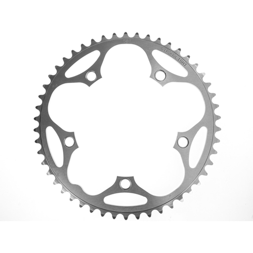 ROAD CHAINRING, STANDARD TYPE S - 5083 SILVER, 9/10 speed, 130 BCD Outer.50T, 5 arms, A Quality Stronglight product, CHAINRING - 267024 (Does NOT have