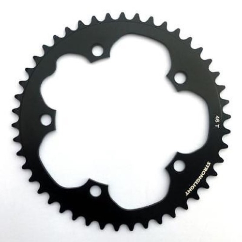 ROAD CHAINRING, STANDARD TYPE S - 5083 BLACK, 9/10 speed, 130 BCD Outer.46T, 5 arms, A Quality Stronglight product, CHAINRING - 267069 (Does NOT have 