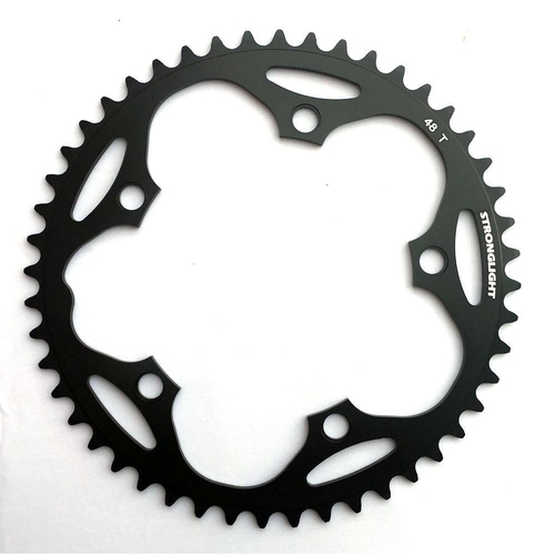 ROAD CHAINRING, STANDARD TYPE S - 5083 BLACK, 9/10 speed, 130 BCD Outer. 48T, 5 arms, A Quality Stronglight product, CHAINRING - 267070 (Does NOT have