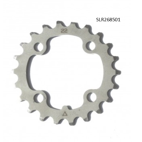 CHAINRING - MTB "STRONGLIGHT", 22T, S/Steel  Silver  - 64mm BCD, 4 Hole for 9 Spd