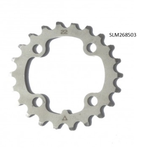 CHAINRING - MTB "STRONGLIGHT", 24T, S/Steel  Silver  INOX - 64mm BCD, 4 Hole for 9 Spd