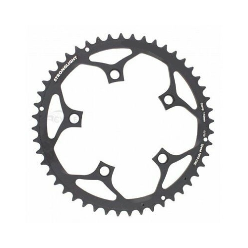 CHAINRING - ROAD "STRONGLIGHT", 50T, 7075 CNC Black - 110mm BCD, 5 Hole for 9/10 Spd