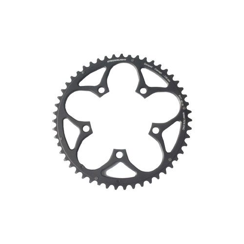 ROAD CHAINRING, STANDARD, TYPE S - 7075 CNC, BLACK, 9/10, 110 BCD, Outer, 52T, 5 arms "STRONGLIGHT"