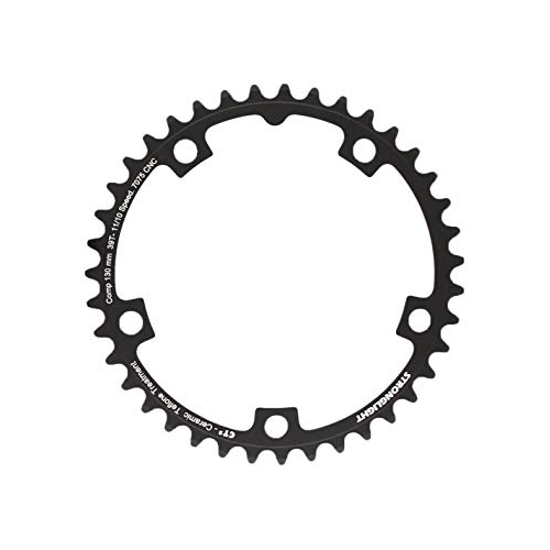 CHAINRING - ROAD "STRONGLIGHT", 39T, 7075 CNC Black CT2 - 130mm BCD, 5 Hole for 10/11 Spd