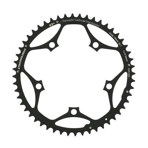 ROAD CHAINRING, STANDARD TYPE S - CT², 7075-T6, CT² (black), 11/10 speed, 130 BCD, Outer, 52T, 5 arms