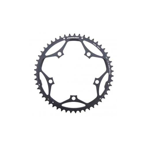 ROAD CHAINRING, STANDARD, TYPE S - 7075 CNC,  BLACK, 11/10, 130 BCD, Outer, 53T, 5 arms "STRONGLIGHT"