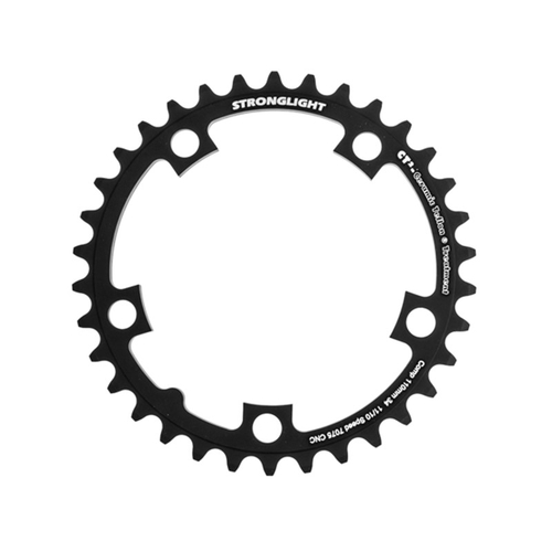 CHAINRING - ROAD "STRONGLIGHT", 34T, 7075 CNC Black CT2 - 110mm BCD, 5 Hole for 10/11 Spd