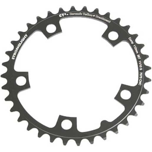 CHAINRING - ROAD "STRONGLIGHT", 39T, 7075 CNC Black CT2 - 110mm BCD, 5 Hole for 10/11 Spd