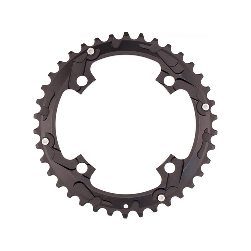 CHAINRING - MTB "STRONGLIGHT", 38T, 7075 CNC Black  SRAM XO - 104mm BCD treaded bolt hole, 4 Hole for 2 X 10 Spd (Compatible with Chainring Bolt SL350