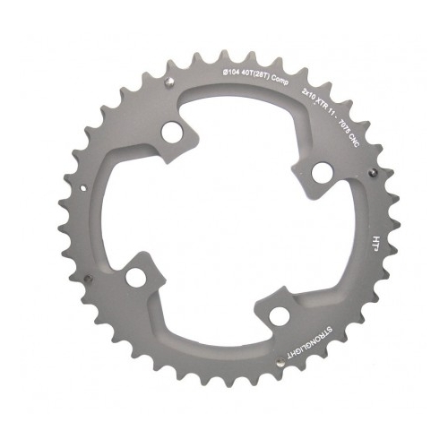 CHAINRING MTB STRONGLIGHT 39T(26).7075-T6 HT3 Gry.104 BCD .4 Hole.2x10Spd .Outer not threaded SHIM XTR FC-M980 comp.
