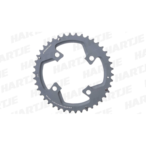 CHAINRING - MTB "STRONGLIGHT", 42T, 7075 CNC Black HT3  XTR - 104mm BCD, 4 Hole for 10 Spd  (Compatible with Chainring Bolt SL350135)