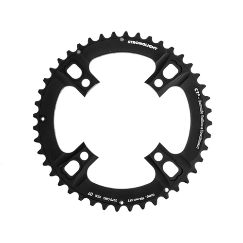 MTB CHAINRING SHIMANO XTR FC-M970  2007 compatible. 7075-T6 CT² (black) 3x9 BCD104 Outer. 44T 4 arms "STRONGLIGHT"