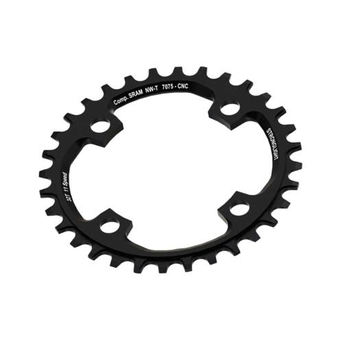 CHAINRING - MTB "STRONGLIGHT", 32T, 7075 CNC Black  SRAM - 104mm BCD, 4 Hole for 11 Spd  (Compatible with Chainring Bolt SL350134)