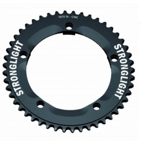 CHAINRING - TRACK "STRONGLIGHT", 48T, 7075 CNC Black - 144mm BCD, 5 Hole for TRACK 1/2" x 1/8" Spd