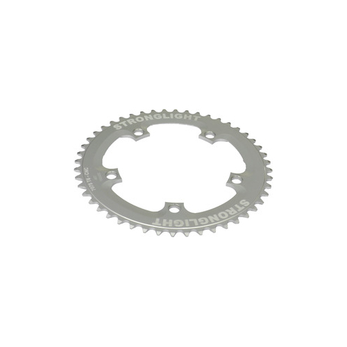 CHAINRING - TRACK "STRONGLIGHT", 46T, 7075 CNC SILVER - 130mm BCD, 5 Hole for TRACK 1/2" x 1/8"