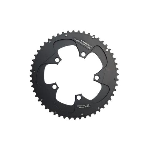 CHAINRING - ROAD "STRONGLIGHT", 52T, 7075 CNC Black CT2 - 110 BCD, 5 Hole for 11 Spd for SRAM (Not E-Tap)