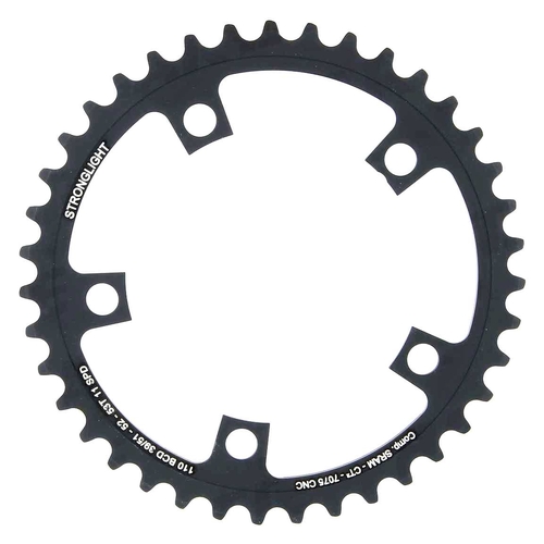 CHAINRING  "STRONGLIGHT", ROAD CHAINRING SRAM FORCE 22 / RED 22 comp. 7075-T6, CT² (black), 11 speed. 110 BCD, Inner. 39T (51/52/53), 5 arms