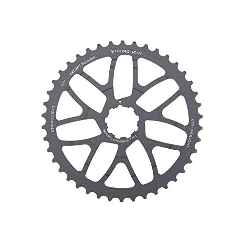 CHAINRING "STRONGLIGHT" SRAM 10 Speed CASSETTE EXTENDER/CONVERSION -  40T - 7075 Blk W/16T Steel Sil