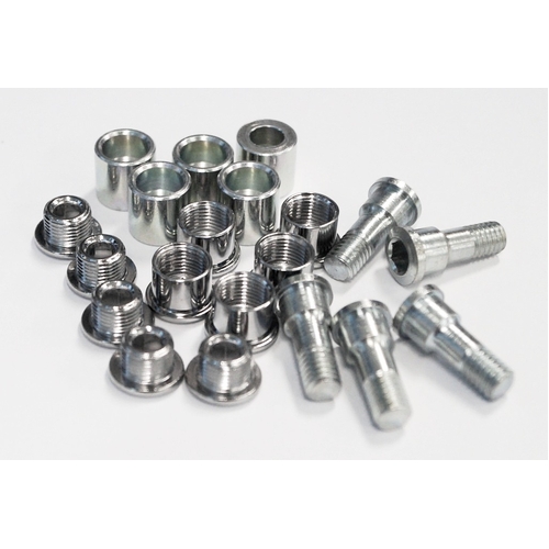 Chainring Bolt Kits, STRONGSCREW FOR TRIPLE MESSENGER (5 ARMS)  STEEL  SILVER