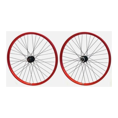 Wheel 26" Velocity Blunt-35  D/w Tubeless Ready Rim All Red  , Joytech 6 Bolt Disc Q/r Black Hub ,  Mach 1 Black Spokes , (SOLD As PAIR)