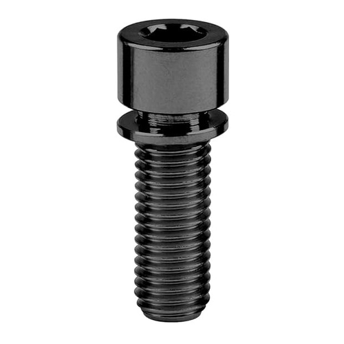 TITANIUM STEM BOLT - M6 x 25mm, Black, Gr 5 Bolt, w/washer, Standard Allen Key head (Sold Individually)
