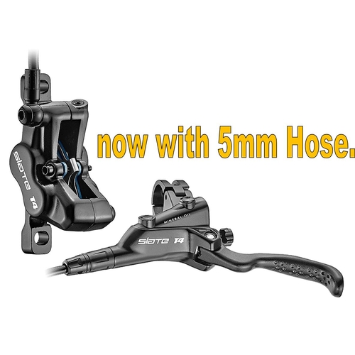 TRP SLATE T4 Hydro Disc Brake Set. NEW 5MM HOSE REVISED GWIN LEVER AND NEW RESIN PADS! Rear Only. Post Mount